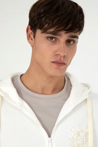 Hoodie me zinxhir dhe logo të qëndisur