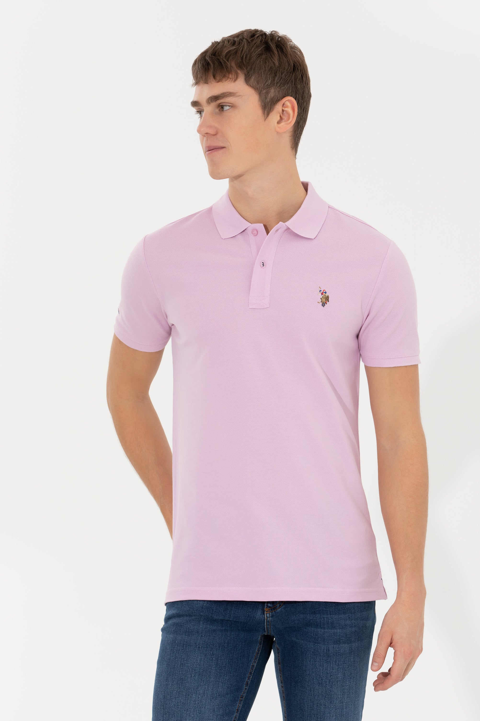 Bluzë polo klasike me logo të qëndisur