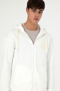 Hoodie me zinxhir dhe logo të qëndisur